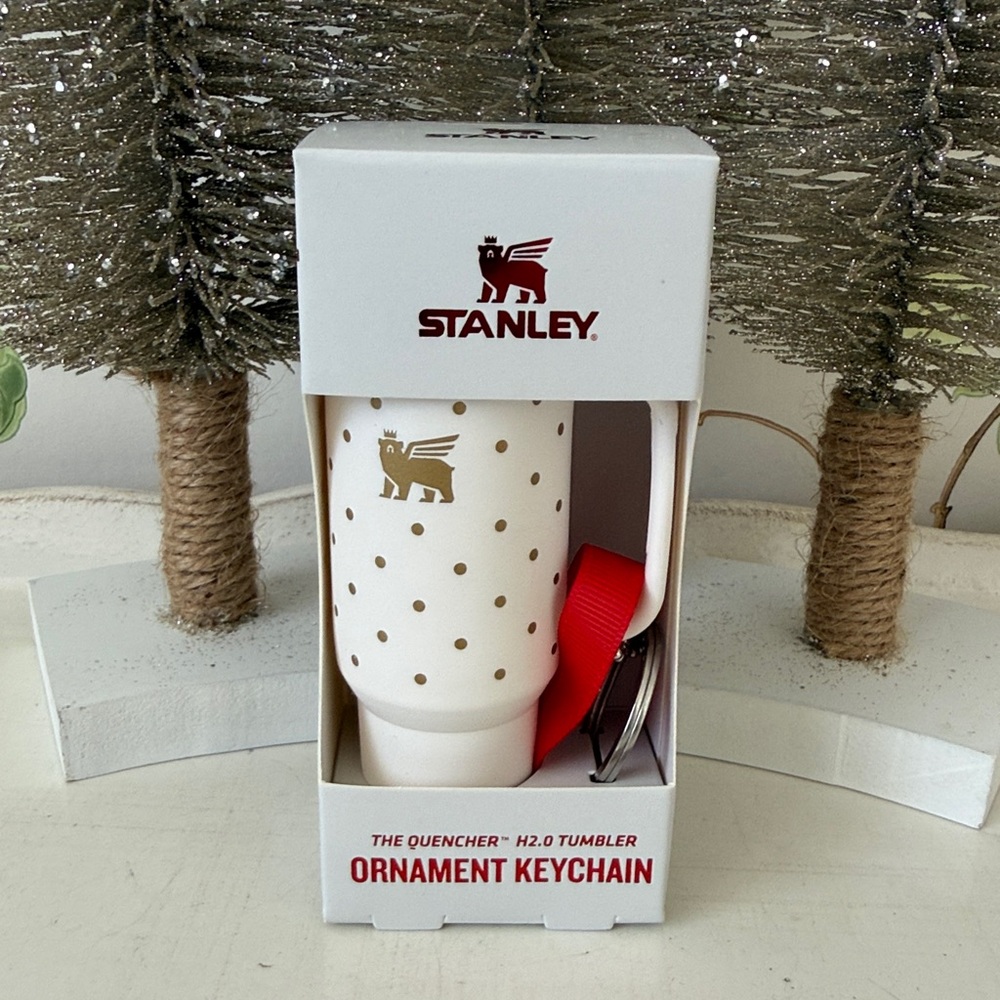 Stanley Tumbler Ornament Keychain - Frost Polka Dot - NEW